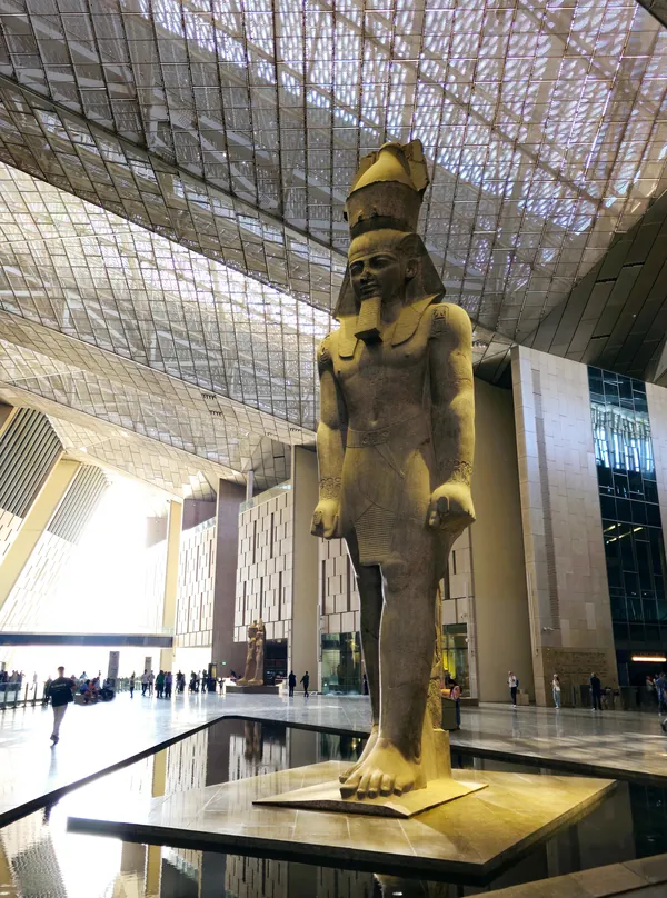 The colossal statue of Ramesses II in the Grand Egyptian Museum